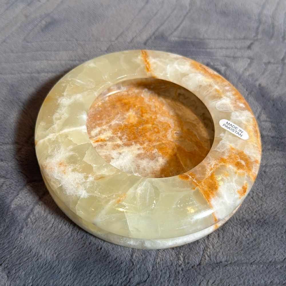 Gorgeous Natural Stone Ashtray or Trinket Box Heavy BRAND NEW Great Gift